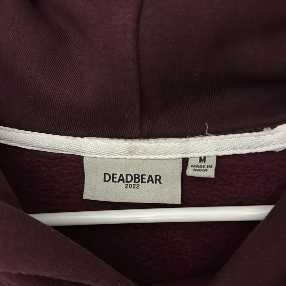 Deadbear Basic Wine Hoodie Size M - image 5